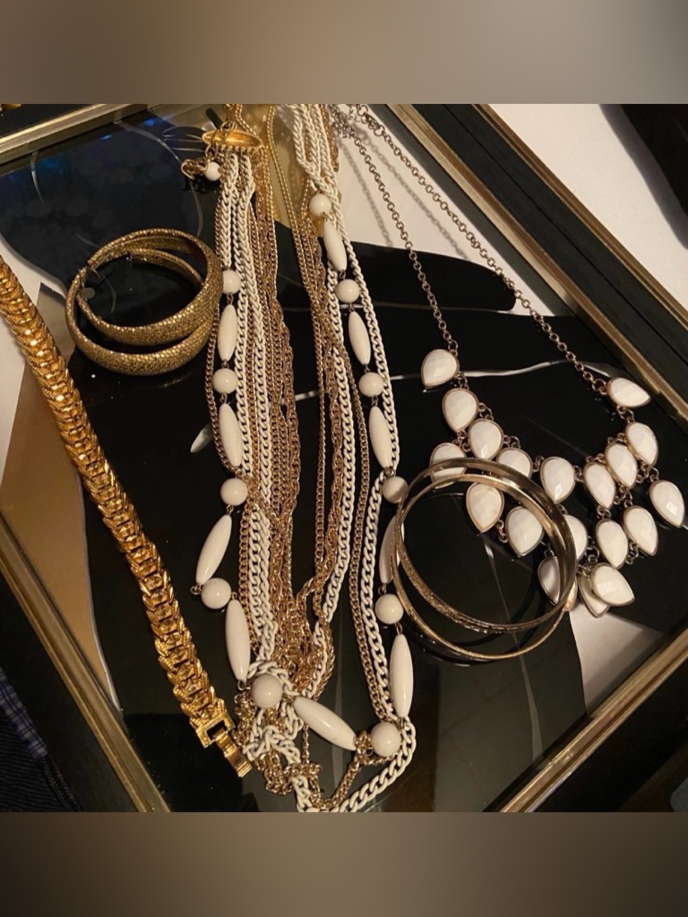 Vintage Estate Jewelry Lot: White And Gold
#46